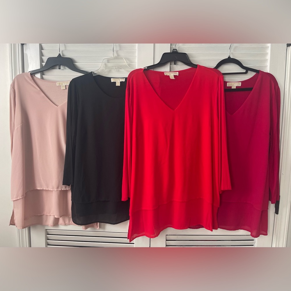 Michael Kors sheer layered top (Lot of four)